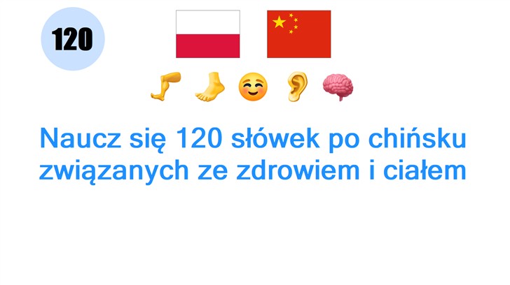 Naucz się 120 słówek po chińsku związanych ze zdrowiem i ciałem